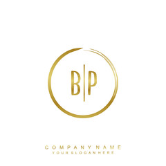 BP initials with a golden circle brush template