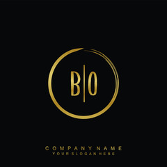 BO initials with a golden circle brush template