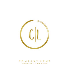 CL initials with a golden circle brush template