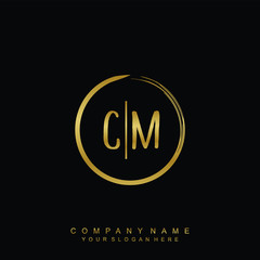 CM initials with a golden circle brush template