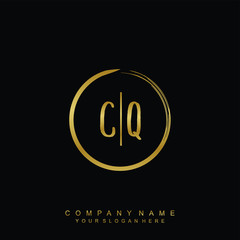 CQ initials with a golden circle brush template