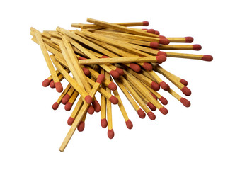 Matchboxes and matches on a white background