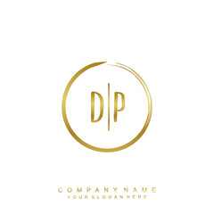 DP initials with a golden circle brush template