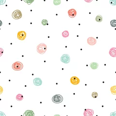 Gordijnen Naadloze patroon, polka dot stof, behang, vector. Vrolijke polka dot vector naadloze patroon. Kan worden gebruikt in de textielindustrie, papier, achtergrond, scrapbooking. © vyazovskaya