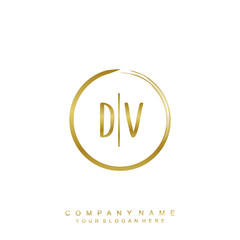 DV initials with a golden circle brush template