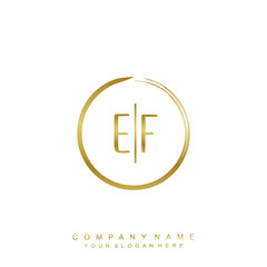 EF initials with a golden circle brush template