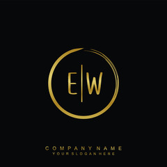 EW initials with a golden circle brush template