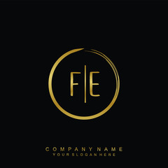 FE initials with a golden circle brush template