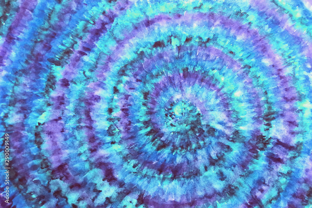 Poster Tie dye shibori pattern. Watercolour abstract texture.