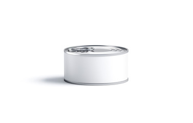 Blank white conserve can with lid mock up, front view