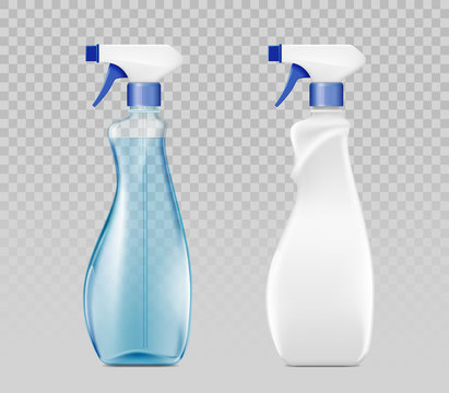 Blank plastic spray detergent bottle. Packaging template