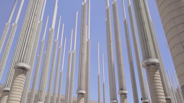 Beautiful orbiting 4k shot revealing Parque De Las Luces in Medellin