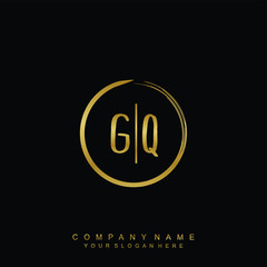 GQ initials with a golden circle brush template