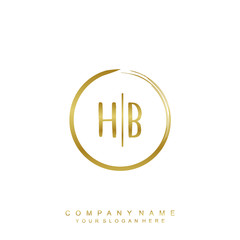 HB initials with a golden circle brush template