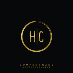 HC initials with a golden circle brush template