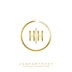 HH initials with a golden circle brush template