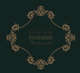 Decorated with elegant and luxurious patterns. Rococo, Baroque style, retro elements, invitation cards, textiles, wrapping paper and fabric design