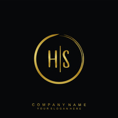 HS initials with a golden circle brush template