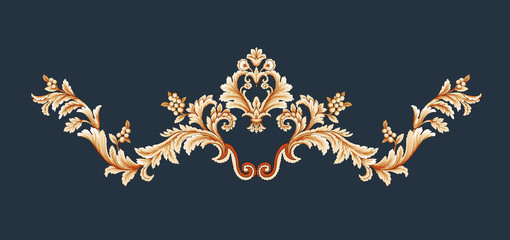 Decorated with elegant and luxurious patterns. Rococo, Baroque style, retro elements, invitation cards, textiles, wrapping paper and fabric design
