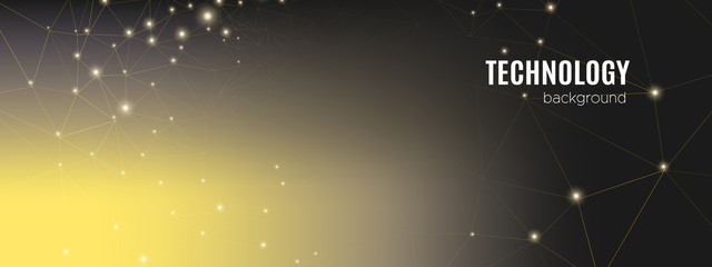 Obraz premium Technology Texture. Big Data Social. Yellow 