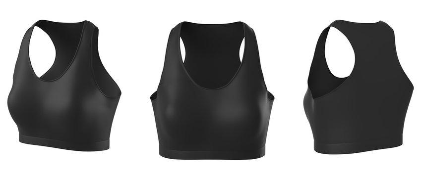 women's sports bra isolated on the white background. 3d illustration