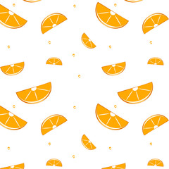 Orange slices.  pattern on white background