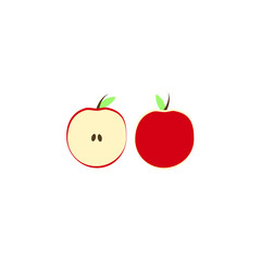 red Apple icon. Logo eco