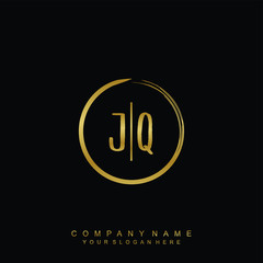 JQ initials with a golden circle brush template