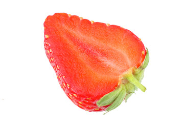 Sliced strawberry isolated on a white background