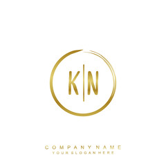 KN initials with a golden circle brush template