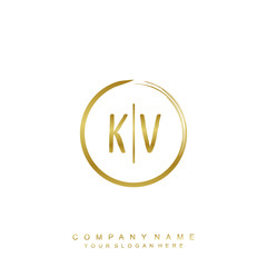 KV initials with a golden circle brush template