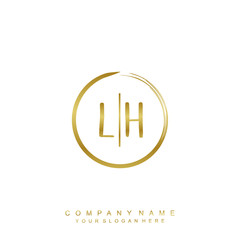 LH initials with a golden circle brush template