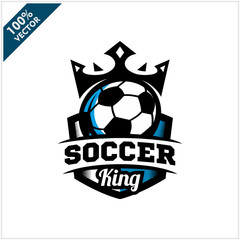 Obraz premium Soccer Ball King Logo Vector