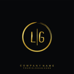 LG initials with a golden circle brush template