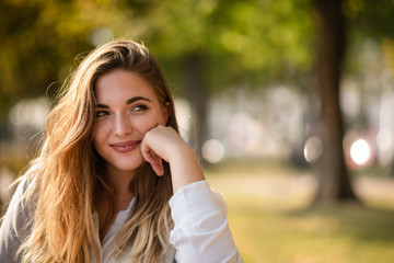 Fashion teen model posing outdoors