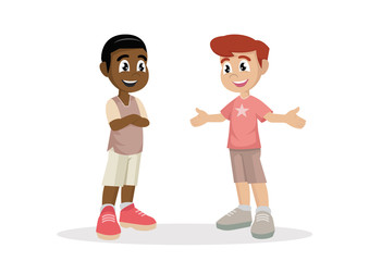 Two boy Kids Talking.