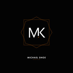 M K MK Initial logo letter with minimalist concept. Vector with scandinavian style logo.