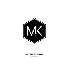 M K MK Initial logo letter with minimalist concept. Vector with scandinavian style logo.