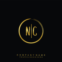 NC initials with a golden circle brush template