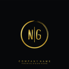 NG initials with a golden circle brush template