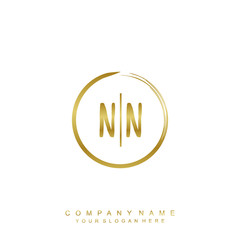 NN initials with a golden circle brush template
