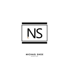 N S NS Initial logo letter with minimalist concept. Vector with scandinavian style logo.