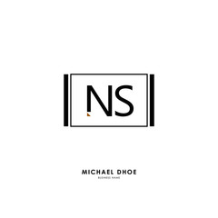 N S NS Initial logo letter with minimalist concept. Vector with scandinavian style logo.