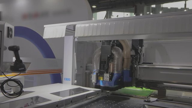 Workflow cnc machine for the procurement of furniture accessories. Modern automated cnc machine