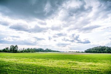 Fields summertime clouds view nature beauty