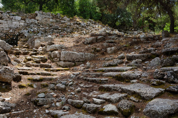 Phaselis ancient city in Kemer or Antalya. The remains of the Roman aqueducts in the ancient city of Phaselis. Phaselis has national park status in Turkey