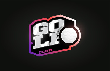 Golf mascot Modern professional sport Typography in retro style. Vector design emblem, badge and sporty template logo design.