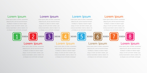 Vector infographic templates used for detailed reports. All 8 topics.