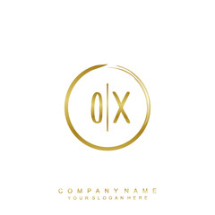 OX initials with a golden circle brush template