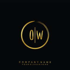 OW initials with a golden circle brush template